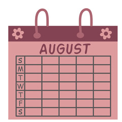 August Calendar Illustration