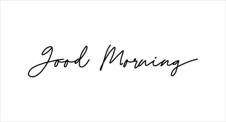 Good Morning - lettering vector isolated on white background