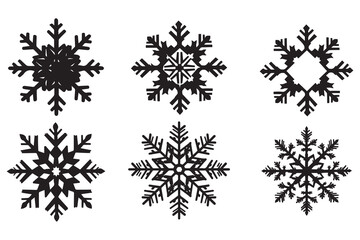 snowflake silhouettes white background