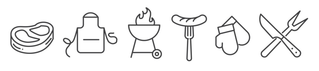 Grill und BBQ Symbole Vektor Illustration
