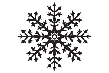 snowflake winter black silhouette on white background