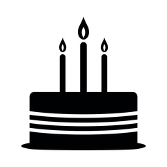 vector birthday cake icon on white background