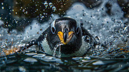 close up of a pool with penguin hd image.