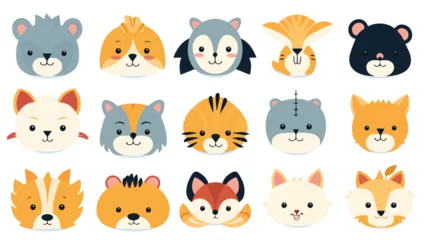 Fototapete Nette Tiere Set Cute and simple animal designs for kids