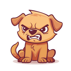 Obraz premium Cute angry small dog illustration