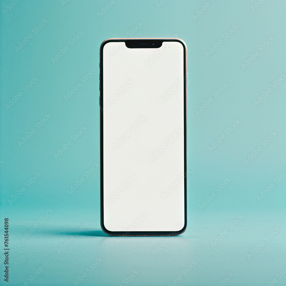 Poster mobile phone with blank display screen smartphone mockup template design