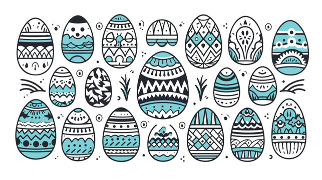 doodle egg  with geometric figures