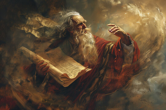 Isaiah, declaring the word of the Lord as the heavens are rolled up like a scroll