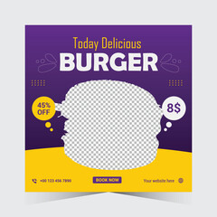 Restaurant Fast Food Social Media Instagram Post Template