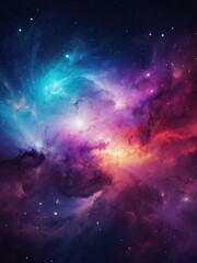 Fototapeta premium Nebula and stars in night sky. Space background.
