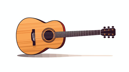 acoustic guitar over white background