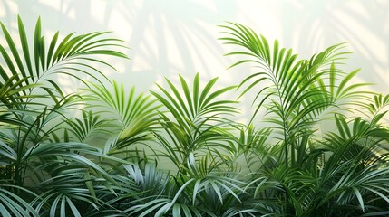 Fototapeta na wymiar City urban gardening background. Green papyrus green plants.