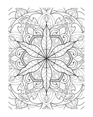 Vector outline mandala decorative and ornamental design for coloring page .vector mandala circles
