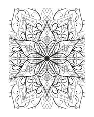 Vector outline mandala decorative and ornamental design for coloring page .vector mandala circles
