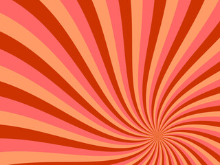 Swirl radial pattern retro background.