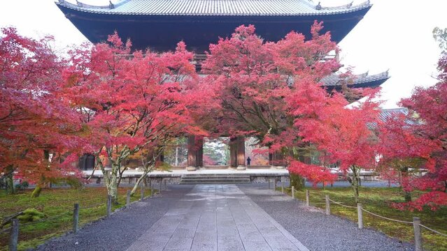 京都　南禅寺の三門と紅葉