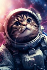 cat in a spacesuit in space Generative AI