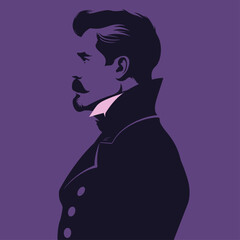 Stylized Portrait of a Gentleman Silhouette Ideal for Historical and Literary Themes