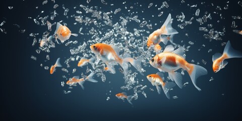 fish jumping out of the water splashing Generative AI