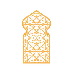 arabic ornamental windows. islamic arch, arabic ornamental traditional muslim vector illustration design. Decorative arabian window with arabesque ornamental patterns, islamic gate indian door.