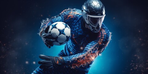 goalkeeper catches the ball Generative AI - obrazy, fototapety, plakaty