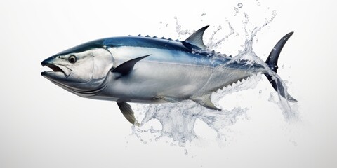 Naklejka premium tuna jumps out of the water Generative AI