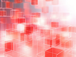 Fototapeta premium Bold cubic red image backdrop. AI Generation.