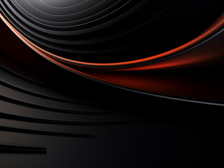 A striking image featuring black background curves. AI Generation.