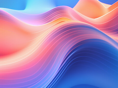 Intriguing geometric image with Curves background. AI Generation.