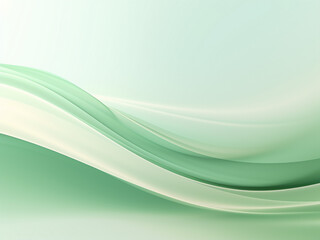 A green background filled with elegant curves. AI Generation.