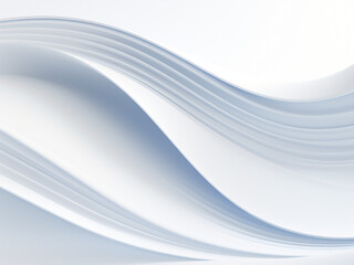 Artistic curves over a white surface. AI Generation.