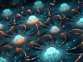 An intricate illustration with fractals background. AI Generation.