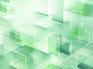 Clean and modern geometric green background. AI Generation.