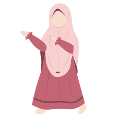 Little Girl Muslim Illustration