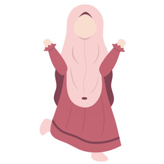Little Girl Muslim Illustration