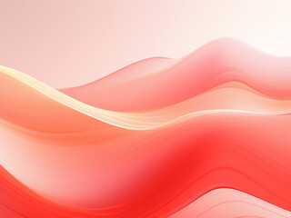 Geometric waves on a red background. AI Generation.