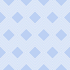 Seamless Geometric Zigzag Lines Blue Pattern. - 761558631
