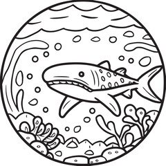 Whale Shark coloring pages. Whale Shark outline