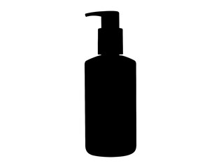 Lotion bottle silhouette vector art white background