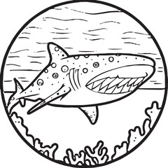 Whale Shark coloring pages. Whale Shark outline