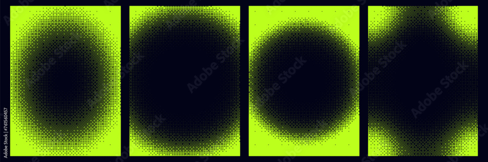 Fototapete bitmap rectangular backgrounds with vignette effect. futuristic retro design in y2k style.