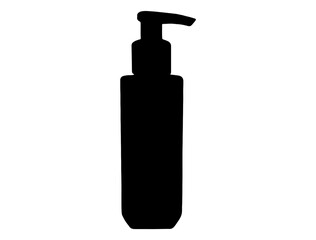 Lotion bottle silhouette vector art white background
