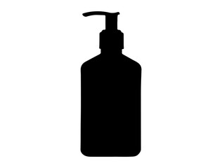 Fototapeta premium Lotion bottle silhouette vector art white background