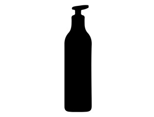Lotion bottle silhouette vector art white background