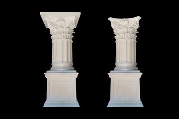 Details, elements of buildings classical architecture. Isolated on a black. Templates for art, design. - 761561837