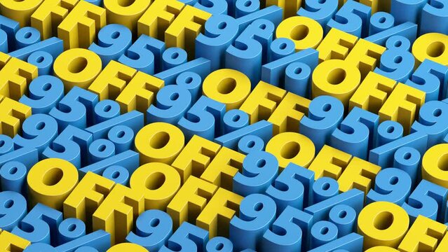 Up to 95% off sale looped animation. 95 percent sale signs arranged in a rows seamless animation.
Promotion marketing campaign animation for discount, clearance, marketing, promotion, bargain, selling