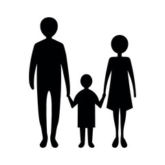 black vector family icon on white background