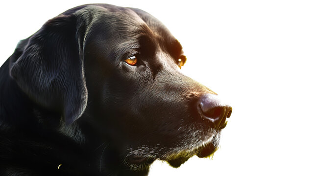 1 Labrador dog, beautiful, transparent background