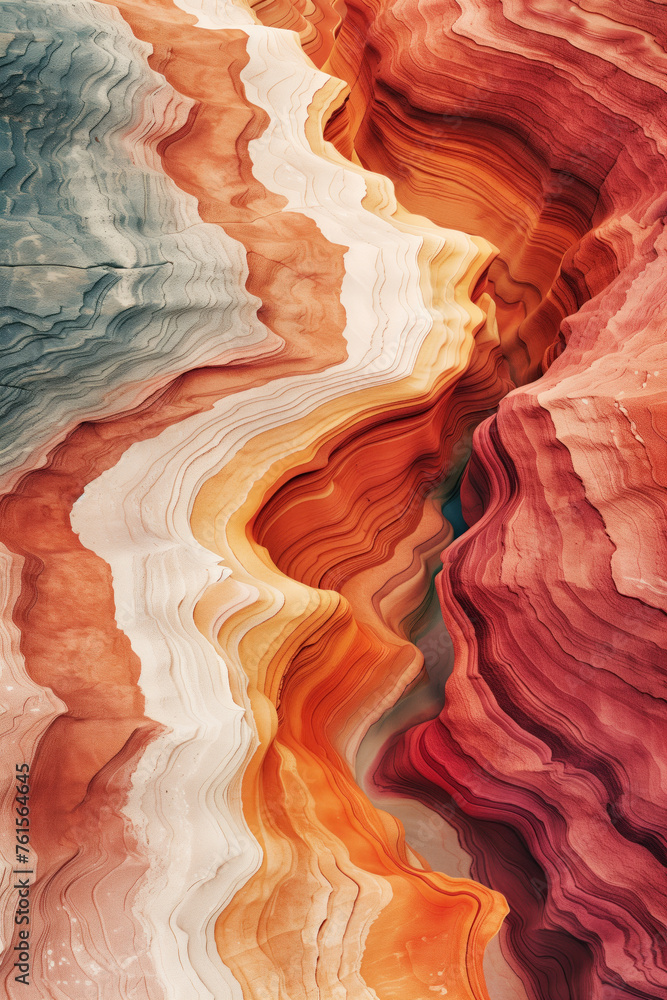 Poster surreal colorful landscape inspired by grand canyon. rock texture, rock formations. abstract colorfu