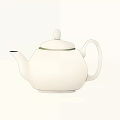 A minimalist painting of a white teapot